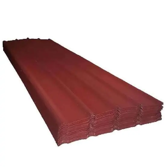 Tumpukan atap spandek warna merah bata